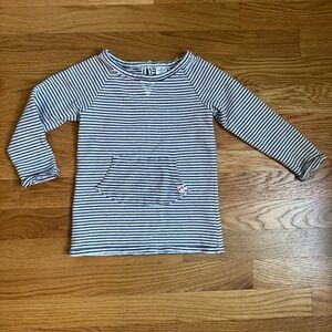 OshKosh B'gosh Navy & White Striped Long-Sleeve Pocket Tee